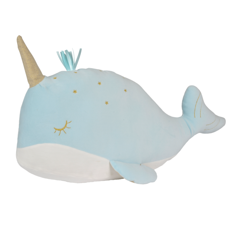  spandex soft toy narwhal blue white 40 cm 